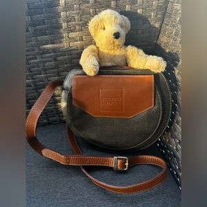 RARE Vintage Nina Ricci Mini Navy Green and Brown Women's Crossbody Bag